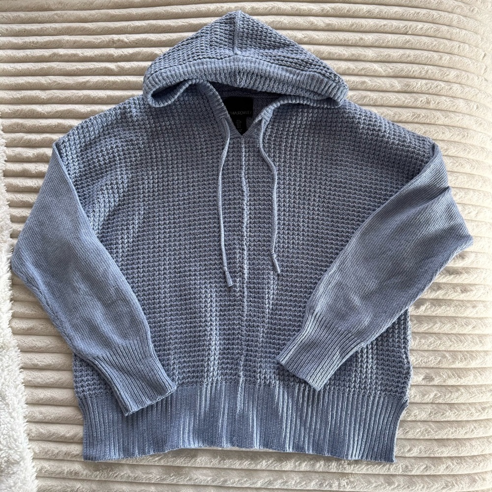 Cynthia Rowley Women’s Light Blue Knit Hooded Sweater